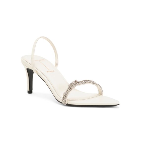 BLACK SUEDE STUDIO coconut Leahter Bowie 65 Slingback Heeled Sandals - Picture 1 of 2